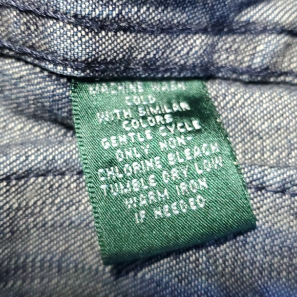 VTG Ralph Lauren stone wash denim blue jeans adjustable buckle waist flap button - Picture 9 of 12